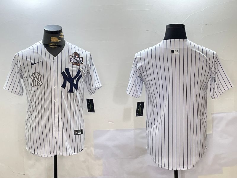 Men New York Yankees Blank White stripe Game 2024 Nike MLB Jersey style 102722